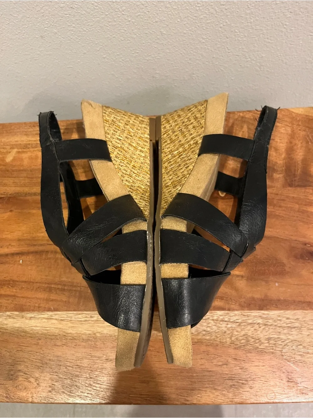 *Adorable* AEROSOLES 7.5 Black Wedge Sandals Espadrilles from Nordstrom